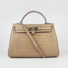 2016 Hermes Kelly 6108 Crocodile Beige