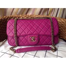 AAA Copy Chanel Deerskin Leather Classic Flap Shoulder Bag Purple Cruise Dubai 2015