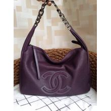 AAA Designer Chanel Calfskin Leather Large Shopping Shoulder Bag Purple