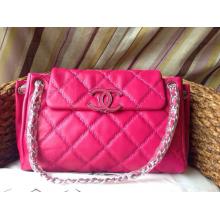 AAA Designer Chanel Hampton Sheepskin Quilted Leather Flap Shoulder Bag Fushia