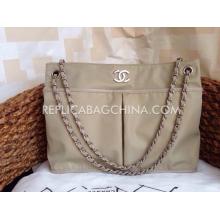 AAA Imitation Chanel Handbag Nylon Apricot