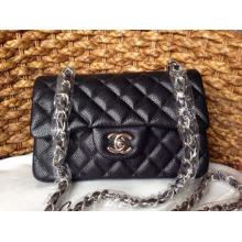 AAA Knockoff Chanel Clemence Leather Classic Double Flap Shoulder Bag Black