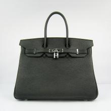 Affordable Hermes Original leather YT3092 Black Handbag