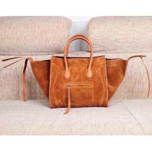 Best Celine Luggage Phantom Bag in Suede Leather Earth