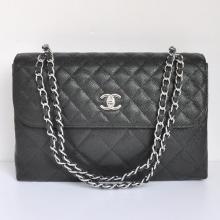 Best Chanel Classic Flap bags 50725 Cow Leather Black Price