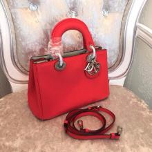 Best Dior Calfskin Diorissimo Mini Bag Cerise/Beige