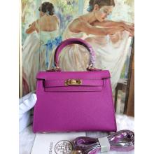 Best Hermes Kelly 20cm Togo Leather Bag Purple