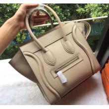 Best Imitation Celine Luggage Micro Bag in Original Grained Leather Beige