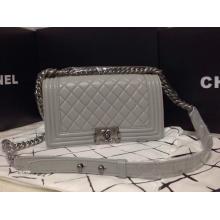 Best Quality Chanel Le Boy Lambskin Leather Flap Shoulder Bag Gray