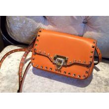 Best Quality Valentino Rockstud Chain Flap Shoulder Bag 00551 Maple Red