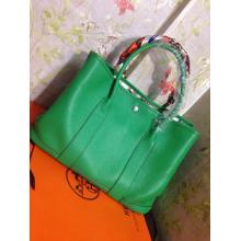 Best Replica Hermes Garden Party 36cm Clemence Veins Calf Leather Bag Green Online