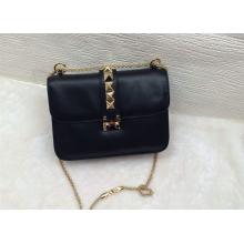 Best Valentino Chain Flap Shoulder Bag Black 0312 USA