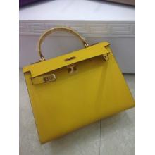 Cheap 1:1 Hermes Kelly 32cm Togo Leather Bag Yellow