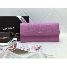 Cheap Best Chanel Bi-Fold Wallet in Shrink Leather Lilas