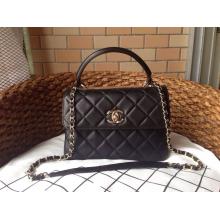 Copy AAAAA Chanel Trendy CC Small Dual Handle Flap Tote Bag Black 2014