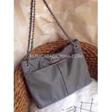 Copy Chanel Handbag Gray Nylon YT7900