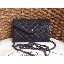 Copy Chanel Python Vintage Flap Chain Cross Body Envelope Bag Black 2014