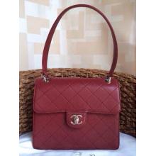 Copy Chanel Quilted Clemence Leather Mini Tote Bag Date Red