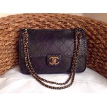 Copy Chanel Quilted Leather Stitch Classic Flap Shoulder Bag Black