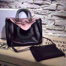 Copy Dior Calfskin Diorissimo Small Bag Black/Pink