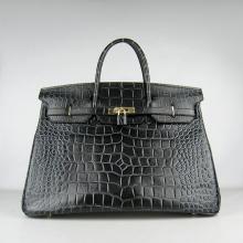 Copy Hermes Black Ladies Crocodile