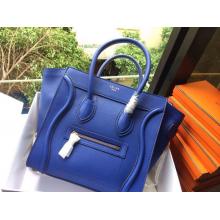 Designer Replica Celine Luggage Micro Bag in Original Leather Blue