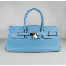 Designer Replica Hermes Birkin Blue Cow Leather Ladies