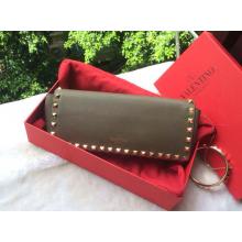 Designer Replica Valentino Rockstud Clutch Gray