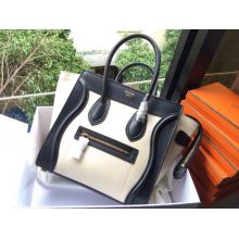 Fake 1:1 Celine Luggage Mini Bag in Original Leather White&Black