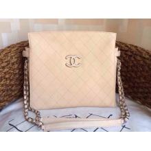 Fake Chanel Hampton Leather Shoulder Bag White