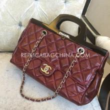 Fake Chanel Handbag Calfskin Brown