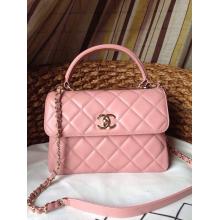 Fake Chanel Trendy CC Small Dual Handle Flap Tote Bag Pink 2014 USA