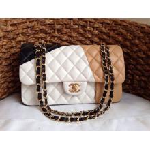 Fake Chanel Trio Lambskin Leather Classic Double Flap Shoulder Bag at US