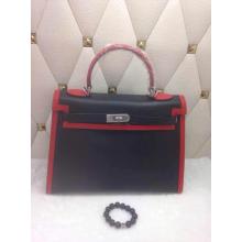 Fake Hermes Kelly 32cm Togo Leather Bag Black/Red