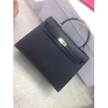 Fake Hermes Kelly 32cm Togo Leather Bag Black