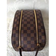 Fake Louis Vuitton Damier Double Zip Vanity Bag Gray