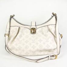 Fake Louis Vuitton Mahina Leather Messenger Bag White