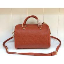 Fake Louis Vuitton Monogram Empreinte Speedy Bandouliere 25 Bag Apricot