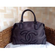 Fake Replica Chanel Calfskin Leather CC Shopping Tote Bag Tan