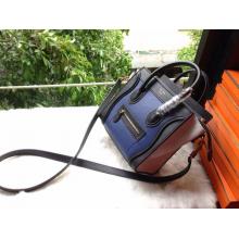 Fashion Celine Luggage Nano Bag in Original Leather Blue&Black&White