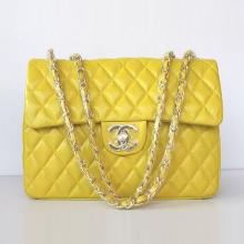 First-Class Chanel Classic Flap bags Handbag Ladies Yellow Sold Online