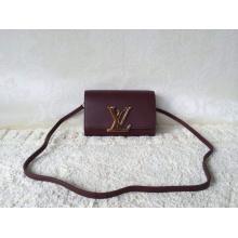 First-Class Louis Vuitton Calfskin Leather Louise Clutch Bag Date Red