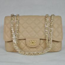 High Imitation Chanel Classic Flap bags Cow Leather Apricot Ladies