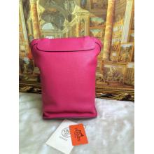 High Imitation Hermes Leather Backpack Bag Fushia