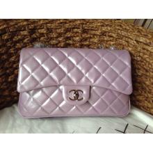 High Quality Chanel Lambskin Patent 3 Medium Flap Bag A94032 Lavender