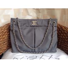 High Quality Chanel Nylon Shopping Flap Shoulder Tote Bag 2014 Grey