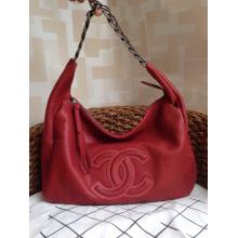 High Quality Fake Chanel Calfskin Leather Large Shopping Shoulder Bag Red