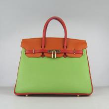 High Quality Hermes Birkin 6089 Orange Cow Leather