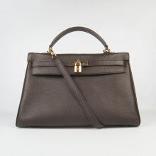 High Quality Hermes Kelly Cow Leather Coffee