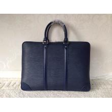 Hot AAA Louis Vuitton Porte Documents Voyage Briefcase EPI Mens Business Bag Bleu Nuit M41143 2014